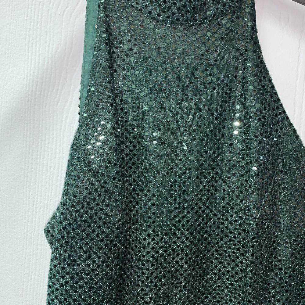 Roberta Green Sequin Maxi Sheath Dress Halter Neck 80s/90s Vintage Size 7/8 Glam - Picture 3 of 11